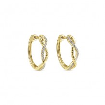 14k Yellow Gold Gabriel & Co. Diamond Huggie Earrings