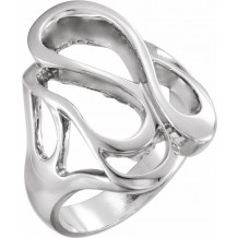 14K White Freeform Ring