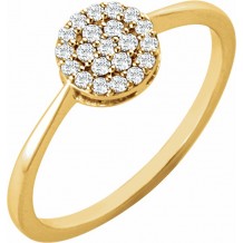 14K Yellow 1/5 CTW Diamond Cluster Ring