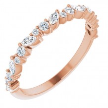 14K Rose 3/8 CTW Diamond Anniversary Band