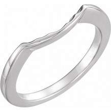 14K White Matching Band for 5.8 mm Round Ring