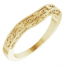 14K Yellow Floral-Inspired Matching Band