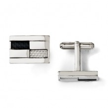 Chisel Stainless Steel Black & Grey Carbon Fiber Cufflinks