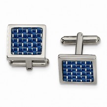 Chisel Stainless Steel Blue Carbon Fiber Cufflinks