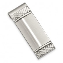 Chisel Stainless Steel Brushed And Textured Money Clip
