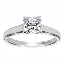 14k White Gold Gabriel & Co Solitaire Semi Mount Engagement Ring
