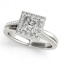 Overnight 18k White Gold Diamond Engagement Ring