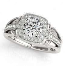 Overnight 18k White Gold Diamond Engagement Ring