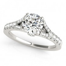 Overnight 18k White Gold Diamond Engagement Ring