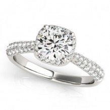 Overnight 18k White Gold Diamond Engagement Ring