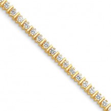 Quality Gold 14k  Yellow Gold & Diamond Tennis Bracelet