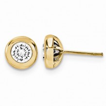 Quality Gold 14K Yellow Gold & Diamond Post Earrings