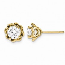 Quality Gold 14k Yellow Gold & Diamond Post Earrings