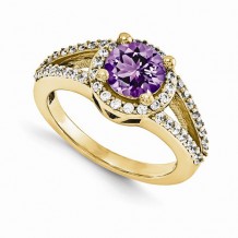 Quality Gold 14K Yellow Gold & Diamond Semi-Mount Gemstone Ring