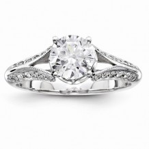 Quality Gold 14k White Gold Semi-Mount Diamond Engagement Ring
