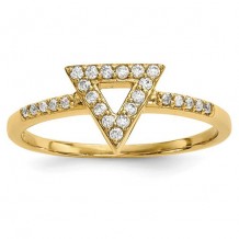 Quality Gold 14k Yellow Gold Diamond Triangle Ring