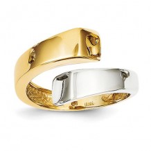 Quality Gold 14k Two-Tone Square Overlapping Ring