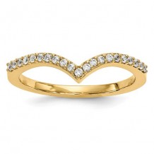 Quality Gold 14k Yellow Gold Diamond V Ring