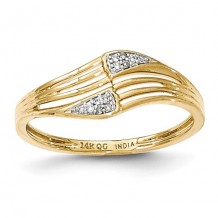 Quality Gold 14k Yellow Gold Diamond Fashion Ring