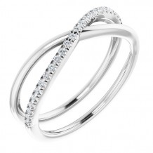 14K White 1/10 CTW Diamond Criss-Cross Ring