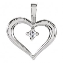 Stuller Sterling Silver Diamond Heart Pendant