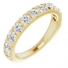 14K Yellow 1 CTW Diamond French-Set Anniversary Band