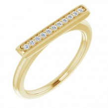 14K Yellow 1/10 CTW Diamond Bar Ring