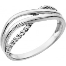 14K White Criss-Cross Ring