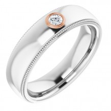 14K White & Rose 1/10 CTW Diamond Ring