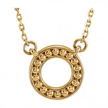 Stuller 14k Yellow Gold Beaded Circle Necklace