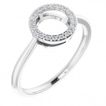 14K White 1/10 CTW Diamond Circle Ring