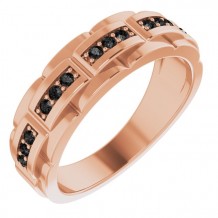 14K Rose 1/4 CTW Black Diamond Pattern Ring