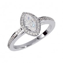 Stuller 14k White Gold Marquise Halo Engagement Ring