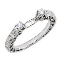Stuller 14k White Diamond Hand Engraved Engagement Ring