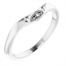 14K White .01 CTW Diamond Matching Band for Oval Ring