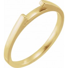 14K Yellow Matching Band for 6 mm Round Engagement Ring