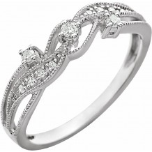 14K White 1/10 CTW Diamond Anniversary Band