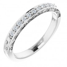 14K White 1/6 CTW Diamond Matching Band