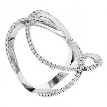 14K White 3/8 CTW Diamond Freeform Ring