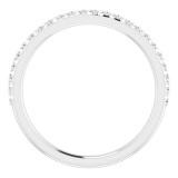 14K White 1/5 CTW Diamond Band for 6x6 mm Cushion Ring photo 2
