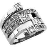 14K White 1 1/3 CTW Diamond Right Hand Ring photo