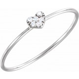 14K White .03 CTW Diamond Petite Heart Ring photo