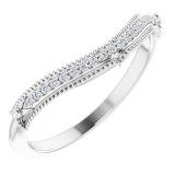 14K White .04 CTW Diamond Vintage-Inspired  Matching Band photo