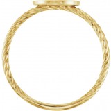14K Yellow Round Engravable Rope Ring photo 2