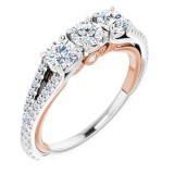 14K White & Rose 1 CTW Diamond Anniversary Band photo