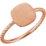 14K Rose Antique Engravable Rope Ring photo