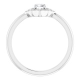 14K White 1/3 CTW Diamond Halo-Style Clover Ring photo 2