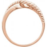 14K Rose Crossover Rope Design Ring photo 2