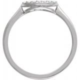 14K White 1/5 CTW Diamond Oval Cluster Ring photo 2