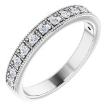 14K White 1/4 CTW Diamond Milgrain Anniversary Band photo